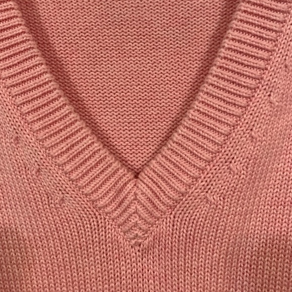Brooks Brothers Supima Cotton Pink V-Neck Sweater, Size Large - Picture 3 of 6